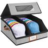 WERNNSAI Contenitore impilabile per cappelli con finestrella - Scatola pieghevole per cappelli da baseball, cappelli da golf, doppia fila, antipolvere, con manici e scomparto per etichette