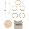 OVAQUIXI Mini Kit Telaio per Rammendo, Costruzione in Acciaio Inossidabile e Legno, Strumento di Riparazione del Tessuto Fai da Te con Tavole all'uncinetto, Elastici, Accessori Artigianali (14 aghi)