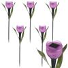 anso 6 luci LED a forma di tulipano da giardino, a energia solare, decorazioni per esterni (viola)