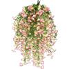 msymsyu Fiori artificiali, petunia, 8 pezzi, rosa, 80 cm, piante artificiali sospese, piante artificiali da appendere e da appendere, ideali per balconi ed esterni