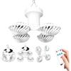 Wenbones Lampada Ventilatore Solare con LED, Design a Pallone da Calcio Pieghevole, Lampada Campeggio Ricaricabile con Powerbank e Telecomando, Raffreddamento 360° & Illuminazione, per Tenda (4 in 1)