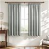 MRTREES Tende Corte Lino Semitrasparenti con Fettuccia per Interni Finestre Cucina Camera da Letto Moderna 2 Pezzi 140x160 cm Verde Grigio, Tenda Corta per Casa Soggiorno Salotto Eleganti