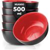 MIAMIO - Ciotole muesli in ceramica (500 ml), 6 pz - Le Papillon (Rosso) | Set da 6 ciotole in ceramica per muesli, insalata, pasta e snack, ciotole / bowl in ceramica, lavabili in lavastoviglie