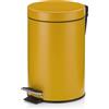 kela Secchio cosmetico Giallo 3 l, pattumiera a Pedale in Metallo per Bagno, pattumiera da Bagno con Secchio Interno e Manici per Il Trasporto, Monaco, Giallo Curry Opaco