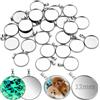 TXXATX 25 Pezzi Vassoi per Pendente 12mm in Acciaio Inossidabile Supporti Rotondi per Cabochon in Argento per Creazioni Fai-da-te Gioielli Foto Fiori Secchi Glitter Ciondoli