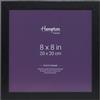 Hampton Frames OXFORD OXF88NGX-1PK Cornice portafoto quadrata 20x20 cm MDF effetto legno nero, acrilico non vetro, da tavolo o parete, confezione da 1