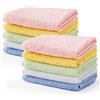 HBselect set da 10 Asciugamani Bambini Colorati 25 X 25 cm | Mussole in Fibra di Bambù Pulizia Viso Asciugamani Morbidi per Neonati