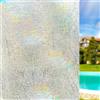 Qualsen Pellicola per Vetri Finestre Effetto Arcobaleno 90x200cm, 3D Linee Artistiche Decorative Pellicole Adesiva per Vetri Elettrostatica Satinata Anti-UV Pellicola Privacy Finestre la Casa