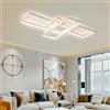 Qiaomao Plafoniera LED Soffitto Dimmerabile Soggiorno Lamp Bianco 140cm, Moderno Lampadario Soggiorno da Salotto con Telecomando, Camera da Letto Cucina e Ufficio Creativo Lampada a Sospensione