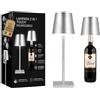 AKITAInk Lampada da Tavolo LED Ricaricabile, Argento, Touch Dimmer, 3 Temperature di Luce, USB-C, IP44