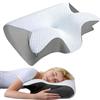 AAFGVC Serenioum OrthoSleep Cuscino Ergonomico Cervicale Con Memory Foam Ad Alta Densità Forma Sagomata E Zona Centrale Concava Per Comfort Notturno Camera Letto Divano E Relax (Grigio)