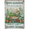 Rkundrne Bitte Klingeln! When No One Answers Targa in metallo vintage per giardino, camera da letto, caffetteria, bar, uomo, grotta, decorazione da parete, poster in metallo, 20,3 x 30,5 cm