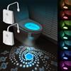 AVEKI Luce notturna per WC con sensore di movimento, 16 colori che cambiano colore, luce LED RGB per WC, ricarica USB e sensore di movimento del corpo, lampada per sedile WC, facile installazione,