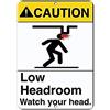 INGA Warning Low Headroom Watch Your Head Hazard, Cartello Divertente di Avvertimento in Latta 20,3 x 30,5 cm