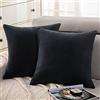 Soifox Set di 2 federe per cuscino 40 x 40 cm, colore nero, antracite, in velluto, morbide, morbide, decorative, per divano, per camera da letto