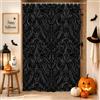 Generic Tenda da doccia damascata, elegante e chic floreale, ornata per Halloween, in poliestere nero, impermeabile, tenda da doccia per bagno, decorazione per camera degli ospiti, 91 x 183 cm