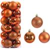 Odot 24 Pezzi Palline di Natale Vintage, Palline Albero di Natale Particolari Decorazioni Infrangibile Pendenti in Plastica Decorazioni per Festa del Festival Appeso (Bronzo,4CM)