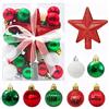 Winwild 30 pezzi Mini palline di Natale con gancio, 3CM piccolo albero di Natale palle rosso & verde & bianco palle Mini albero di Natale tavolo Decorazione set