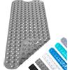 Baozun Tappetino Antiscivolo per Vasca da Bagno e Doccia,100 x 40cm Extra Lungo con Ventose Bath Mat Universale per Bagno, in PVC,Antibatterico,Resistente alla Muffa,Lavabili in Lavatrice