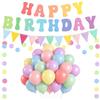 OPEIXSAYKOC Palloncini Pastello in Lattice con Happy Birthday Striscione Colorato