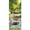A.Monamour Adesivo Porta Autoadesiva Cascata nel Paesaggio Naturale della Foresta Vinile PVC Adesivi per Porte Interne 3D Pellicola Adesiva Poster Sticker Murale Parete Carta da Parati