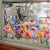 WandSticker4U®- Adesivi per finestre FIORI di CAMPO rossi decorativi grandi (95x60 cm) I Decorazioni vetrofanie per finestre fiori cucina camera pellicola per vetri primavera estate (senza colla)