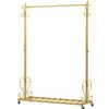 SCGSJZH Stand Appendiabiti con Ruote - Appendiabiti da Terra con Ripiano Portaoggetti e 8 Ganci, Porta Abiti in Metallo per Camera da Letto Lavanderia e Negozio, Regge fino a 65 kg (100x150cm)