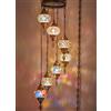 DEMMEX Lampadario a sospensione mosaico marocchino turco, catena 4,5 m, spina da 4,5 m, da collegare alla presa a muro, 130 cm, multicolore