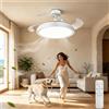 Aigostar Ventilatore da Soffitto con Luce e Pale Retrattili, Bianco