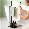 Mai & Mai Porta Asciugamani Bagno da Terra a 2 Bracci, Nero Opaco