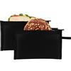 Moyad Borsa Porta Alimenti Sacchetti Biscotti & Pizza al 100% Riutilizzabili | Borsa per il Pranzo per Caramelle Bambini | Food Grade PEVA & Senza BPA | Set di 2 Nero | S