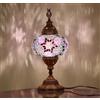 DEMMEX - Lampada da tavolo turca con mosaico, grande globo da 18 cm, in stile turco e marocchino, in vetro colorato realizzato a mano in stile Tiffany, luce per comodino, scrivania e tavolo