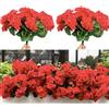 Amajoy 4 mazzi di gerani artificiali per esterni, resistenti ai raggi UV, fiori di seta finti per casa, giardino, balcone, finestre, fioriere da appendere (rosso)