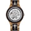 VICVS Orologio meccanico automatico da uomo in legno Orologio casual sportivo da uomo in legno Questo orologi in legno per acciaio inossidabile Combo (Zebra/Silver)