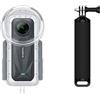 YaelHelens Custodia impermeabile compatibile con Insta360 X5, custodia subacquea in policarbonato fino a 50 metri, cuciture panoramiche, rivestimento AR, custodia protettiva, base a Y (YH-360 X5+