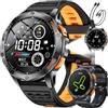 LIGE Smartwatch Uomo GPS, Barometro/Altimetro/Bussola, AMOLED 1,43 Smart Watch Militare con Torcia LED, Chiamate Bluetooth, 170 Modalità Sport, 5ATM, Monitoraggio Salute, Android iOS, DM1-H
