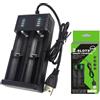 UrbanHui Caricabatterie intelligente alimentato USB per 14500 21700 26650 Li Ion Cells protezione automatica IC (2 slot)