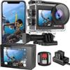 Hiicam Speed 20 Action Cam 4K60FPS 40MP WiFi Fotocamera subacquea impermeabile fino a 40 m, touch screen ultra HD, grandangolo 170°, stabilizzazione EIS, zoom 5x, telecomando e 2 batterie da 1350 mAh