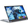 NIKOTSIS PC Portatile 2 in 1 Touchscreen 15,6 Pollici Ryzen R3-3200U (fino a 3,5 GHz), Win 11 Notebook 16GB DDR4 RAM 512GB SSD 360° Rotation Touchscreen FHD IPS, Laptop Tastiera Retroilluminata RJ45 WIFI5 HDMI