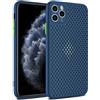 SSASMEU Custodia in silicone morbido traspirante e rinfrescante per iPhone 14, 13, 12, 11 Pro, XS Max, Mini, X, XR, 6S, 8, 7 Plus, custodia ultra sottile con dissipazione del calore, blu, per iPhone 12 Pro