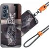 JEZSTHAI Custodia Compatibile con OPPO Find X3 Neo 5G Cover in Silicone TPU Morbido con Cordino/Laccio Tracolla Cellulare,Antiurto AntiGraffio Protettiva Bumper Case con Disegno Motivi,A05