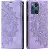 CASEONJAN Cover per Oppo Find X3 / Oppo Find X3 Pro, Pelle PU Custodia a portafoglio con scomparti per Slot Schede, Antiurto Flip Caso Cover per Oppo Find X3 / Find X3 Pro (Vintage Viola)