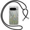 Yoedge Cover con Cordino per Google Pixel 9 Pro XL 5G 6,8, Trasparente Aesthetic Disegni Fiori Custodia con Collana Tracolla Laccio Collo, Sottile TPU Bumper Silicone + PC Antiurto Protettiva Case,02
