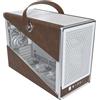 MONTECH Heritage mATX, Micro Form Factor Compact Leather Gaming Chassis con Signature Handle Design, Supporta le ultime GPU, ATX PSU 360mm, 4 ventole, gancio per cuffie, bianco