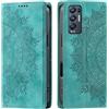 CASEONJAN Cover per Oppo Find X3 Neo 5G, Pelle PU Custodia a portafoglio con scomparti per Slot Schede, Antiurto Flip Caso Cover per Oppo Find X3 Neo 5G (Vintage Verde)
