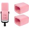 SOULWIT 2 Pezzi Paraventi Floccati per Fifine AmpliGame AM8 Microfono, Coprimicrofono con Filtro Anti-Pop e Protezione Antivento - Rosa