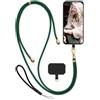 moex Unleash per Nothing Phone (3a) Pro cinturino da appendere senza custodia, collana con moschettone, cordino da collo rimovibile, catena con cuscinetto per cellulare, verde, oro