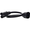 Nucelit Cavo adattatore di alimentazione da testa maschio a femmina da C7 a C8 da 33 cm, da IEC320 C7 a 2 pin a IEC320 C8, cavo di conversione da maschio a femmina, prolunga di alimentazione