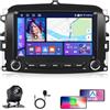 Motorsi 4GB+64GB Carplay Autoradio per Fiat 500L 2013-2019, Android Auto Bluetooth Car Stereo Schermo con GPS WiFi RDS/FM Radio SWC EQ USB Mirror Link Canbus + Telecamera Posteriore