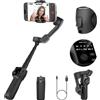 AOCHUAN Stabilizzatore cardanico a 3 assi con asta di estensione integrata da 7,8 pollici, gimbal per telefono Vlogging w/AI Tracking, giunto cardanico portatile per smartphone per iPhone con display